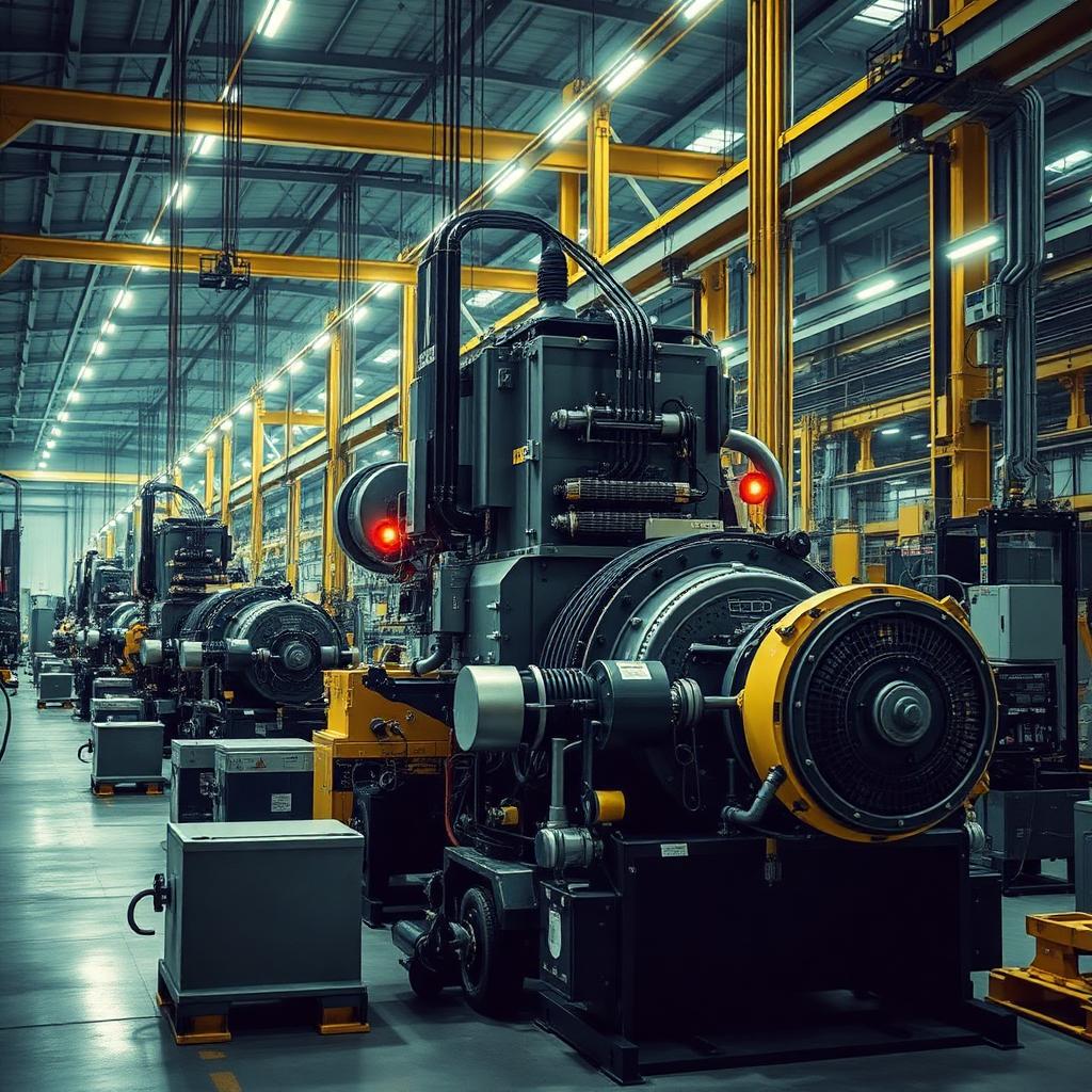 Industrial manufacturing facility with production equipment