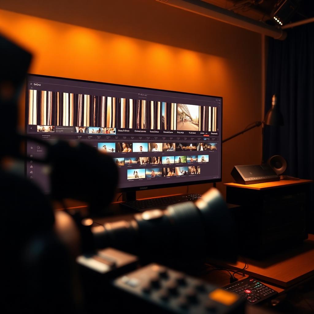 Video editing timeline showing YouTube in-stream and Shorts creative variants